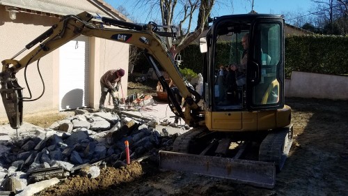 Suppression d'une partie de l'ancienne terrasse