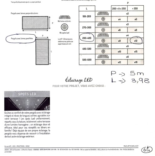Page 6 du contrat pour le nbre de spots